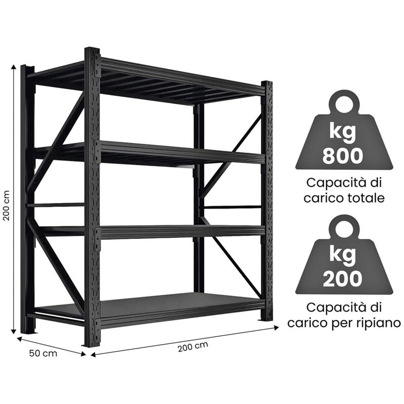 SCAFF RACK PES 200X50X200CM NERO
