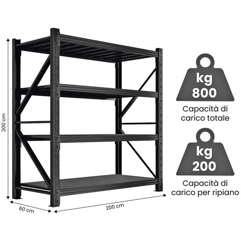 SCAFF RACK PES 200X60X200CM NERO