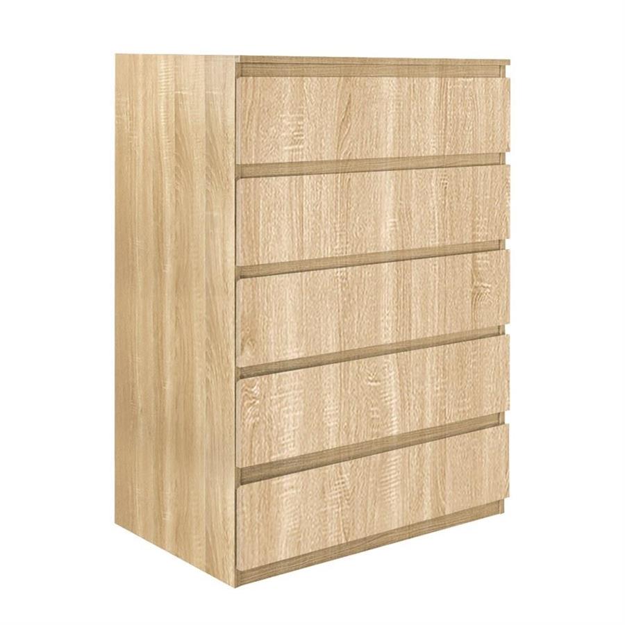 VALE CASSETTIERA 5 CASSETTI ROVERE 76,8X50X113 CM
