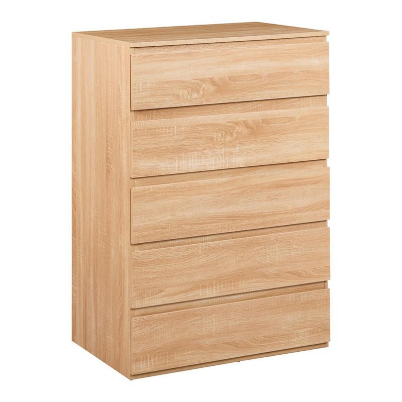 VALE CASSETTIERA 5 CASSETTI ROVERE 76,8X50X113 CM