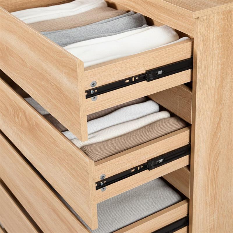 VALE CASSETTIERA 5 CASSETTI ROVERE 76,8X50X113 CM