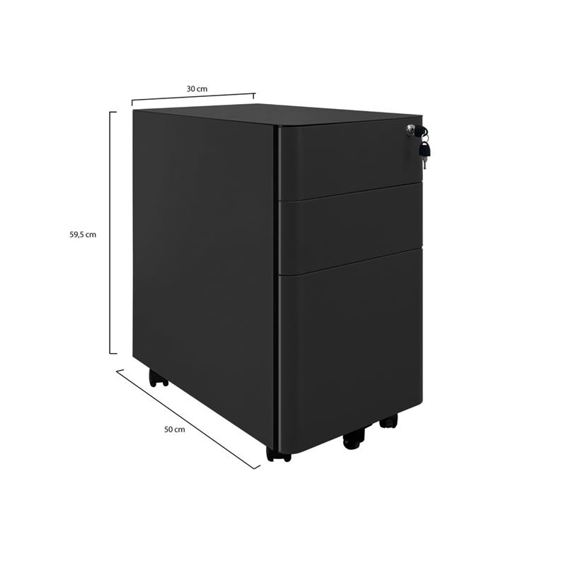 KAY CASSETTIERA METAL NERA 3C 30X50X59,5