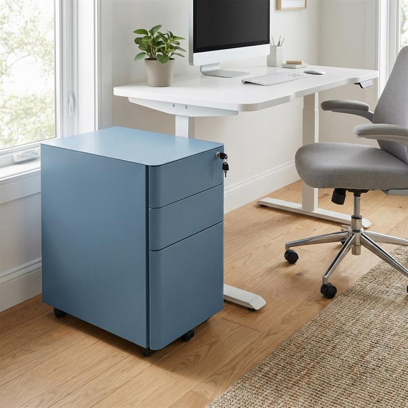 KAY CASSETTIERA METAL CERULEO 3C 30X50X59,5