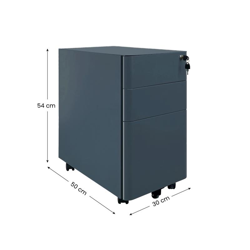 RILEY CASSETTIERA METAL CERULEO 3C 30X50X54