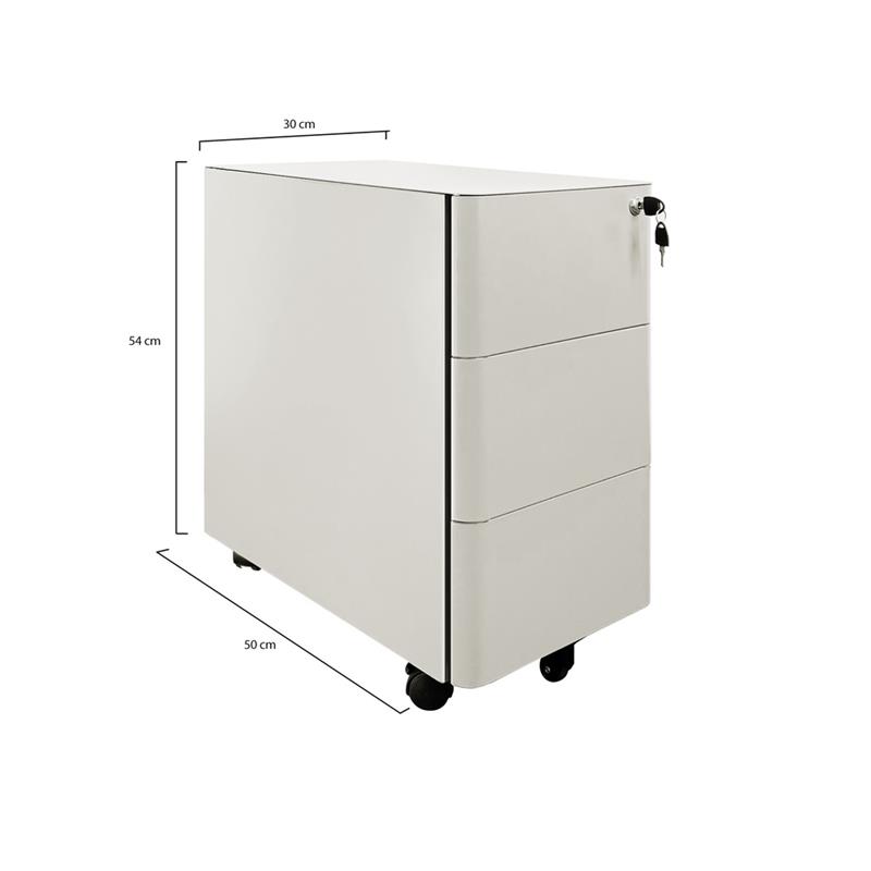 RILEY CASSETTIERA METAL BIANCA 3C 30X50X54