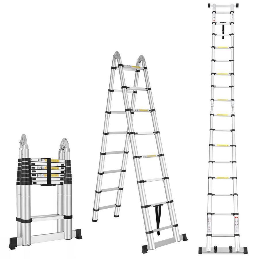 Scala telescopica alluminio multiuso professionale 5 m pieghevole