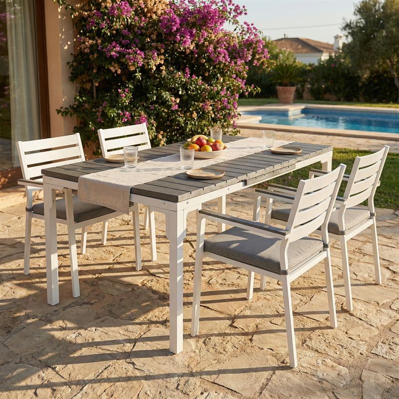 ANDY TAVOLO RESINA GRIGIO EXTEN 180-240X89,5X76