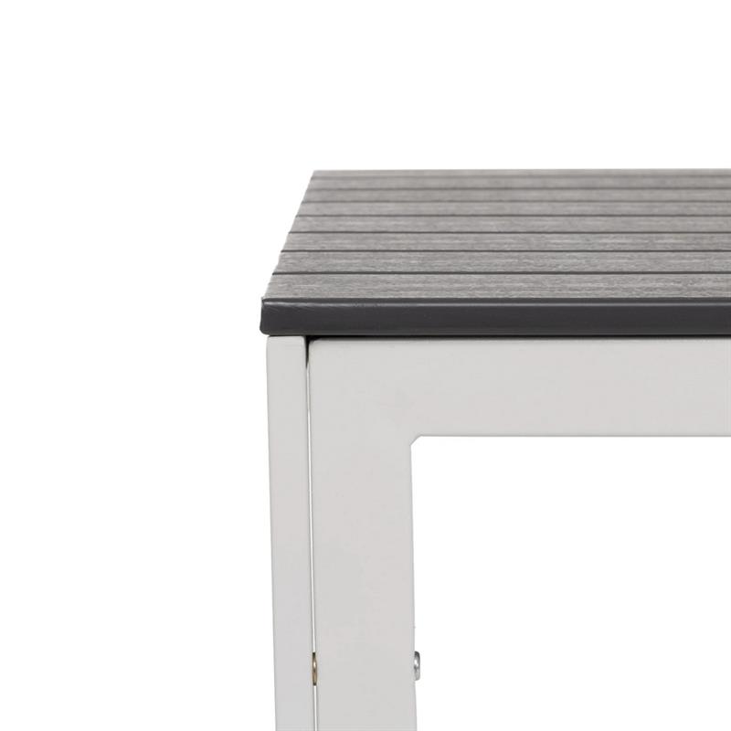 Tavolo da giardino quadrato in resina HDPE grigio 78x78x74 - Andy