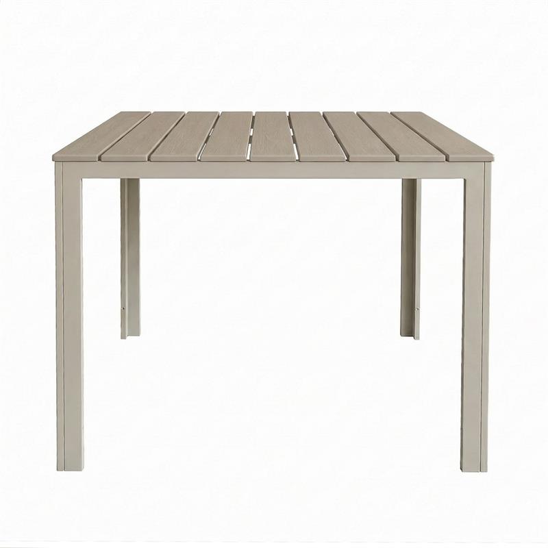 Tavolo da giardino quadrato in resina HDPE tortora 78x78x74 -  Andy