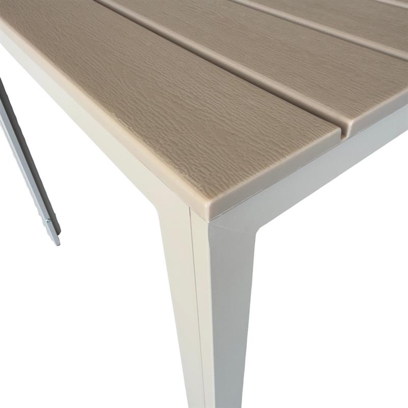 Tavolo da giardino quadrato in resina HDPE tortora 78x78x74 -  Andy