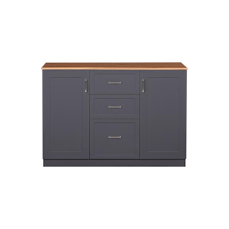 GINEVRA CREDENZA 2A + 3C GRIGIA TOP NOCE 120X40X82,5 CM
