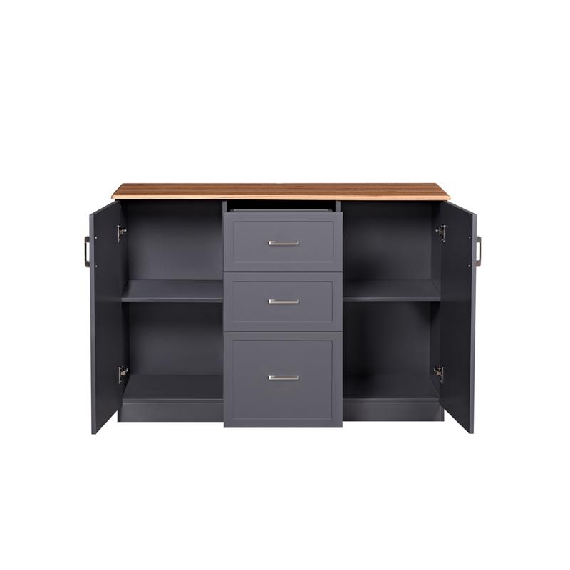 GINEVRA CREDENZA 2A + 3C GRIGIA TOP NOCE 120X40X82,5 CM