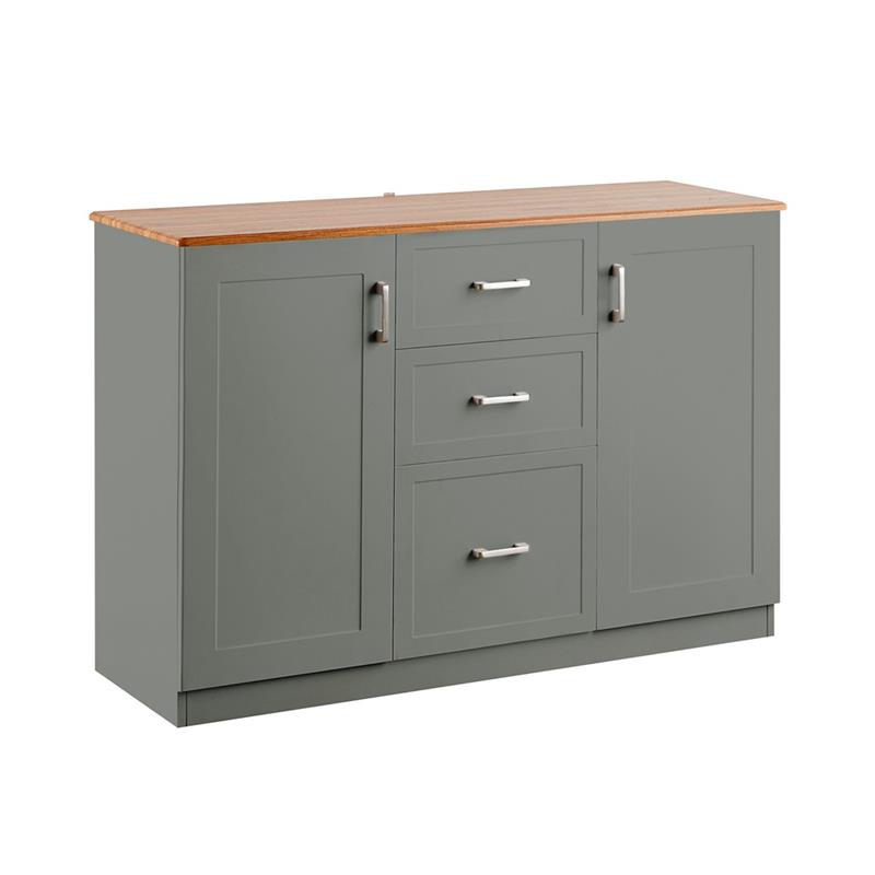 GINEVRA CREDENZA 2A + 3C GRIGIA TOP NOCE 120X40X82,5 CM