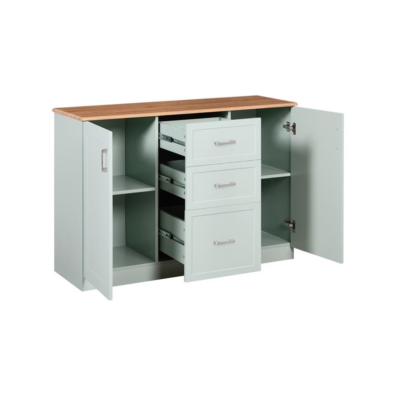 GINEVRA CREDENZA 2A + 3C SALVIA TOP NOCE 120X40X82,5 CM