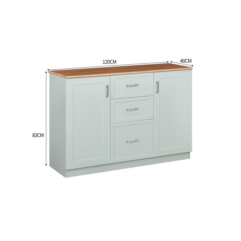 GINEVRA CREDENZA 2A + 3C SALVIA TOP NOCE 120X40X82,5 CM