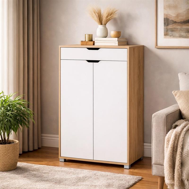 SKY MOBILETTO 2 ANTE 1 CASSETTO BIANCO/ROVERE 76,8X50X113 CM