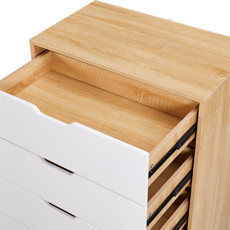 SKY CASSETTIERA 6 CASSETTI BIANCO/ROVERE 68X40X115 CM