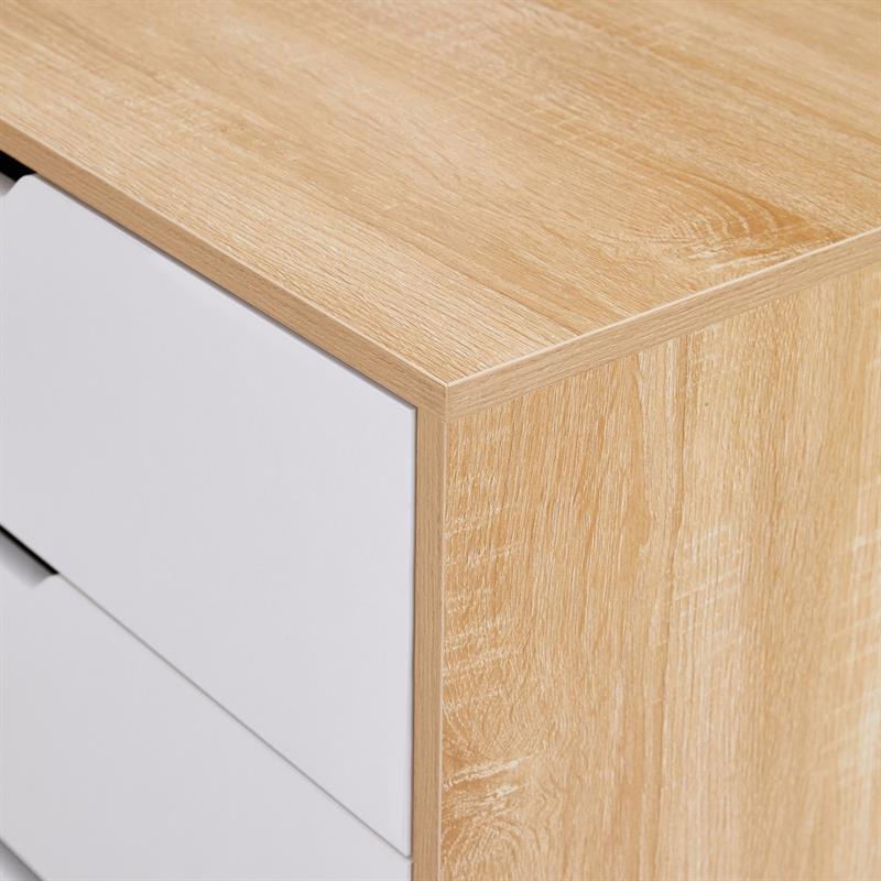 SKY CASSETTIERA 6 CASSETTI BIANCO/ROVERE 68X40X115 CM