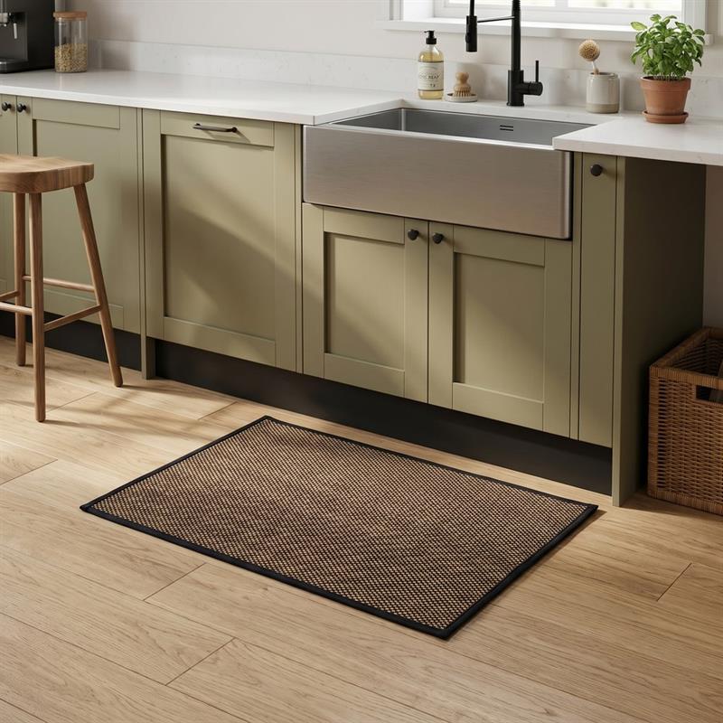 Tappeto antiscivolo nero 50x80 trama intrecciata