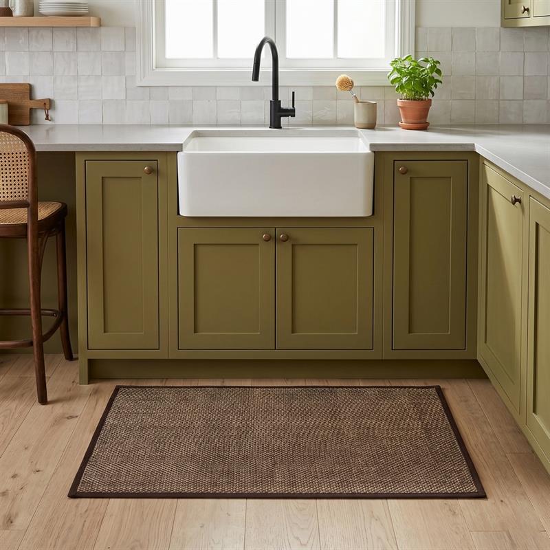 Tappeto antiscivolo marrone 50x80 trama intrecciata