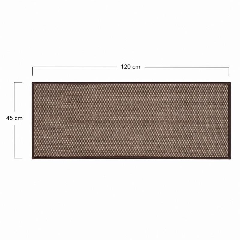 Tappeto antiscivolo marrone 45x120 trama intrecciata