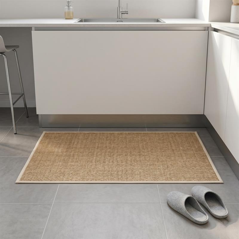Tappeto antiscivolo beige 50x80 trama intrecciata
