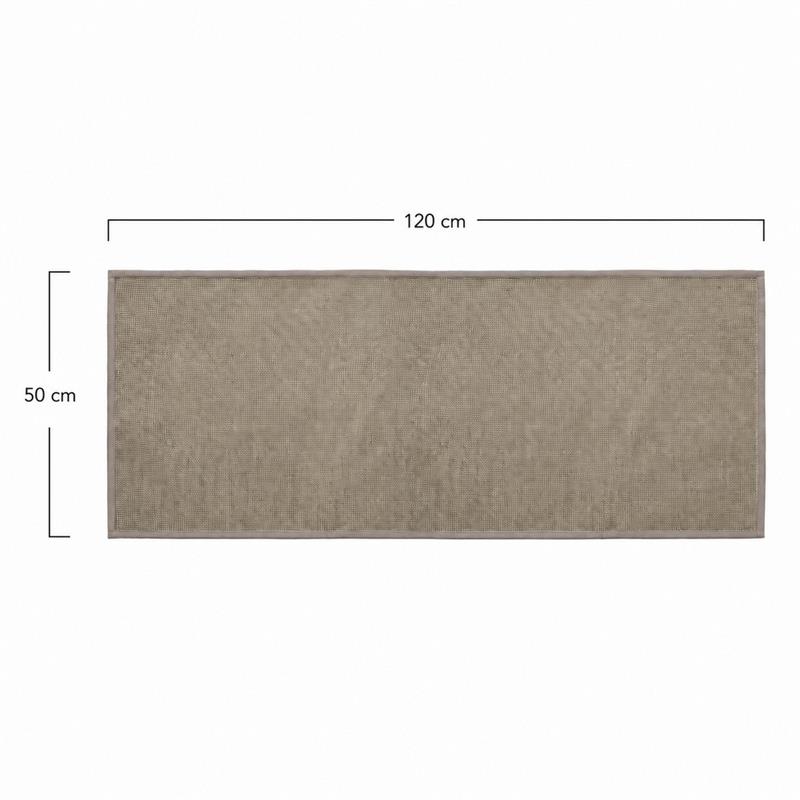 Tappeto antiscivolo beige 50x120 effetto lino