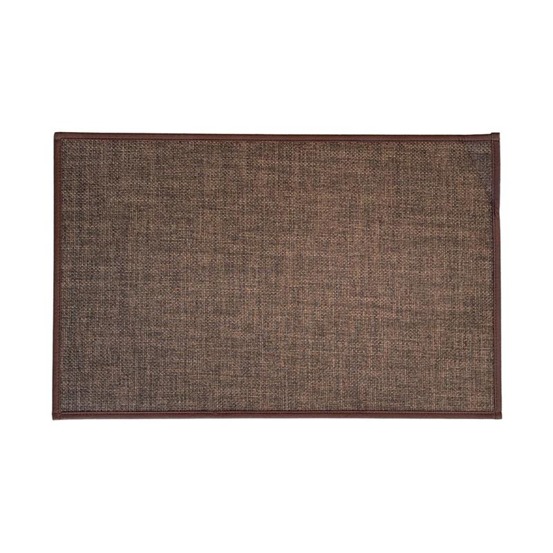 TAPPETO ANTISC. EFFETTO LINO 50X80 MARRONE