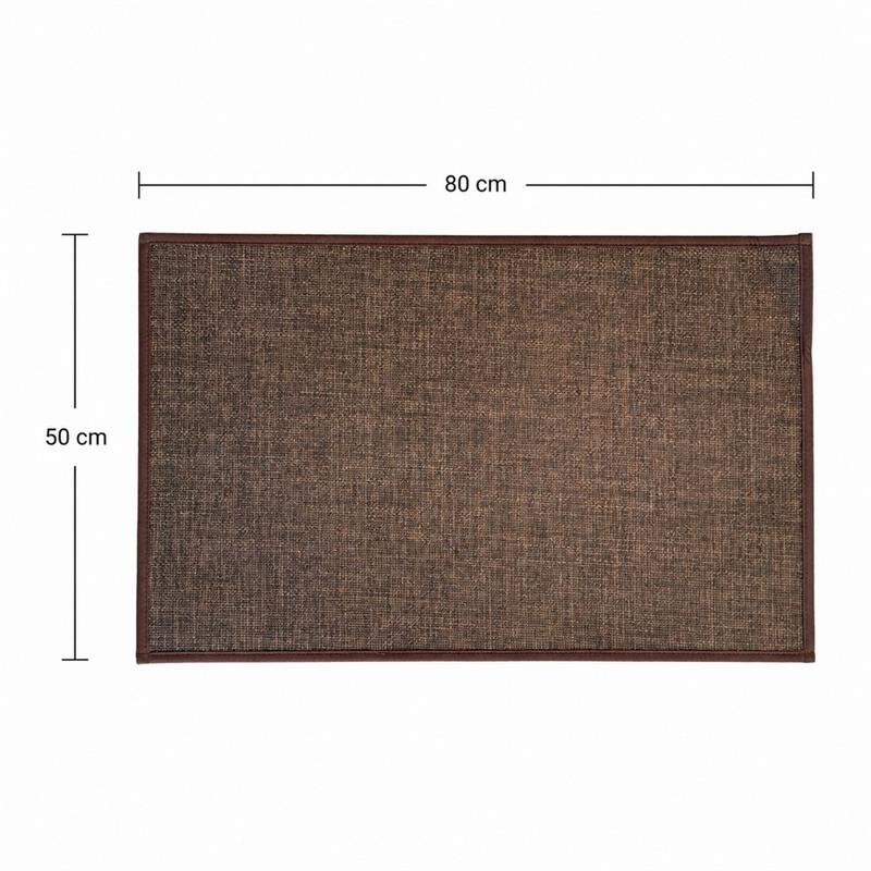 Tappeto antiscivolo marrone 50x80 effetto lino