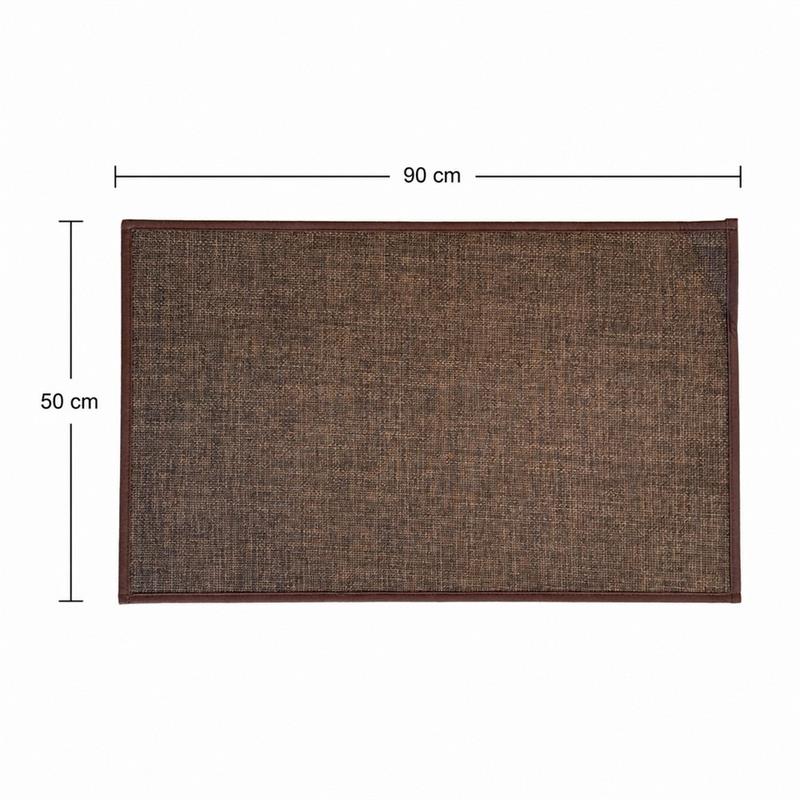 Tappeto antiscivolo marrone 60x90 effetto lino