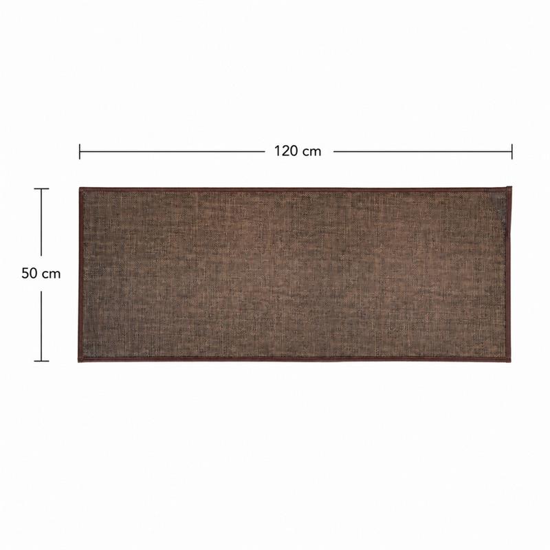 Tappeto antiscivolo marrone 50x120 effetto lino