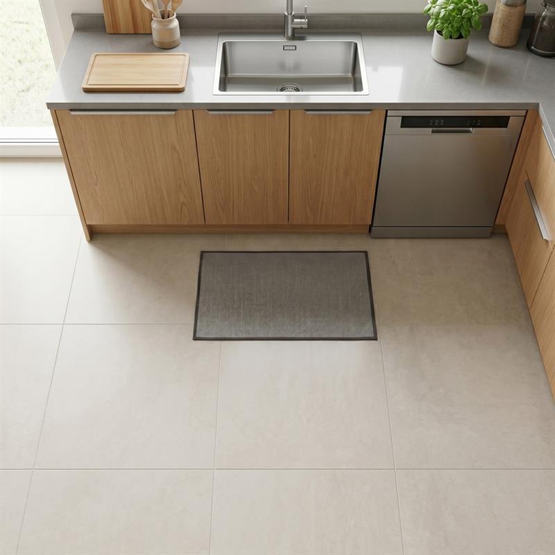 Tappeto antiscivolo grigio 50x80 effetto lino