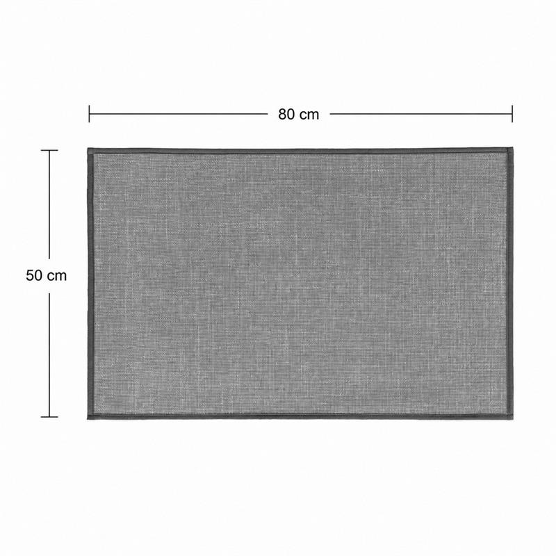 Tappeto antiscivolo grigio 50x80 effetto lino