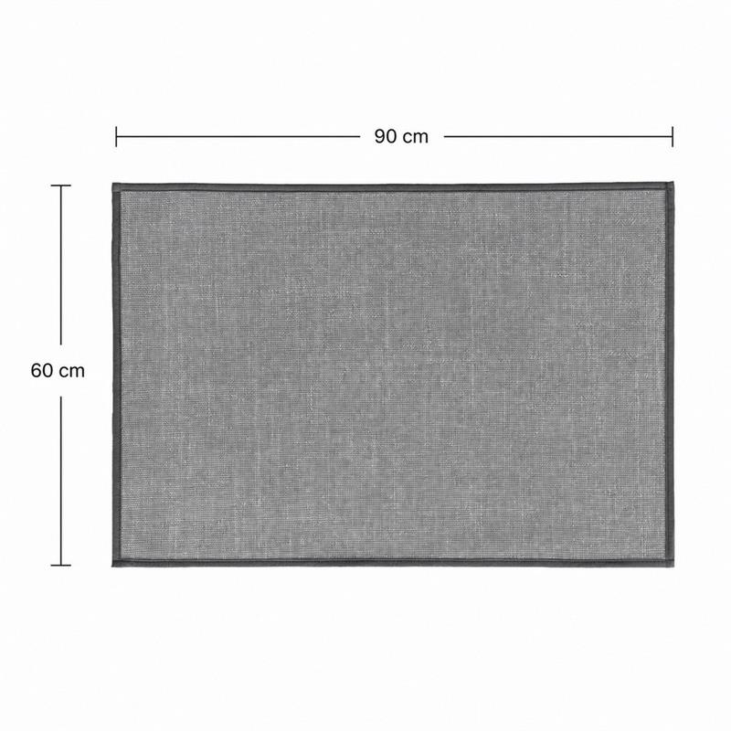 Tappeto antiscivolo grigio 60x90 effetto lino