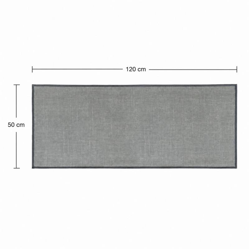Tappeto antiscivolo grigio 50x120 effetto lino