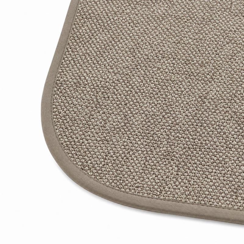 Tappeto antiscivolo beige stondato 50x80 effetto lino