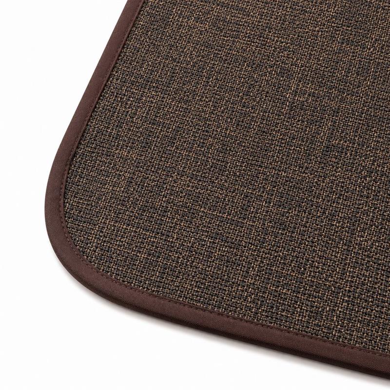 Tappeto antiscivolo marrone stondato 50x80 effetto lino