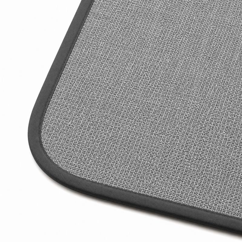 Tappeto antiscivolo grigio stondato 50x80 effetto lino