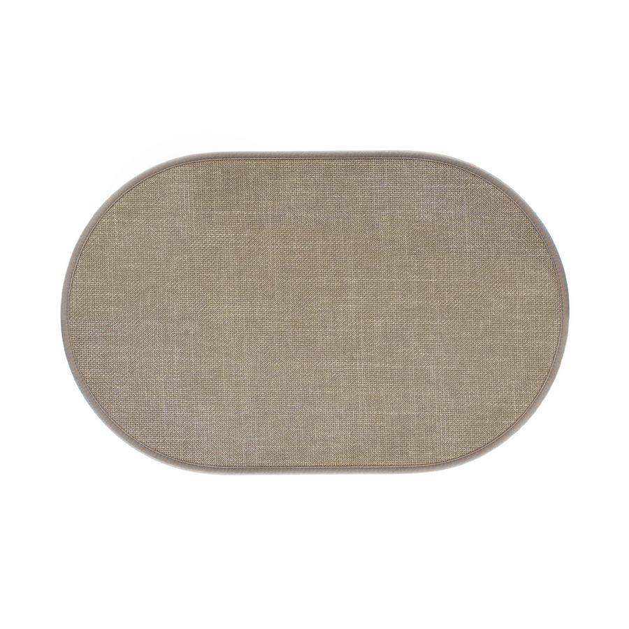 TAPPETO ANTISC. EFFETTO LINO OVALE 50X80 BEIGE