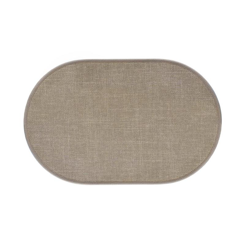 TAPPETO ANTISC. EFFETTO LINO OVALE 50X80 BEIGE