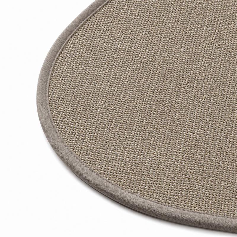 Tappeto antiscivolo ovale beige 50x80 effetto lino