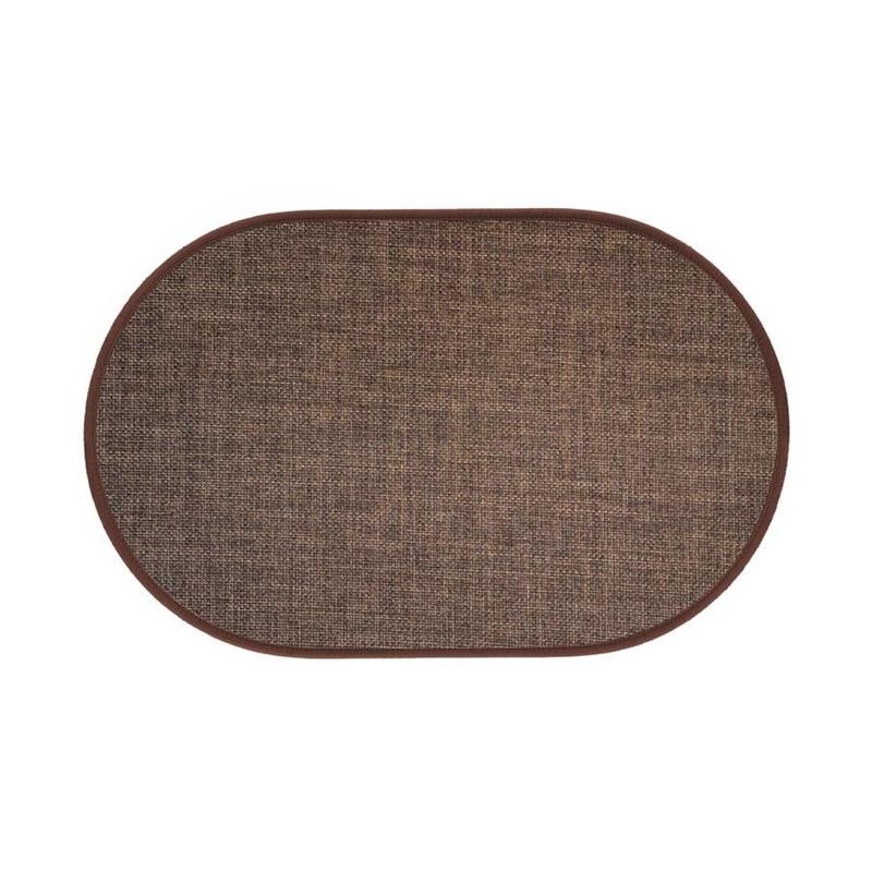 TAPPETO ANTISC. EFFETTO LINO OVALE 50X80 MARRONE