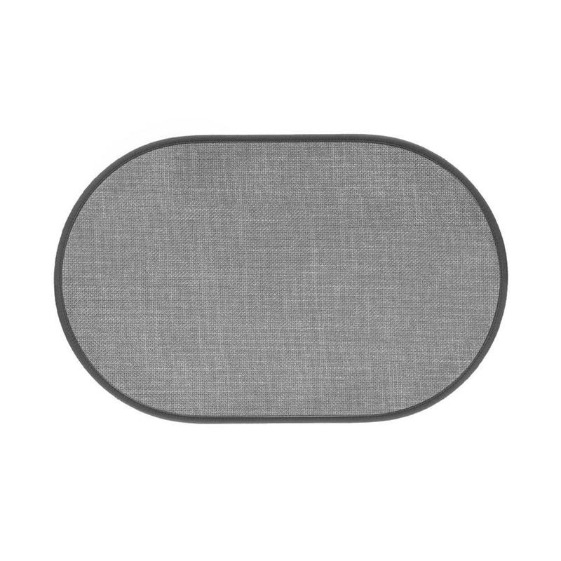 TAPPETO ANTISC. EFFETTO LINO OVALE 50X80 GRIGIO