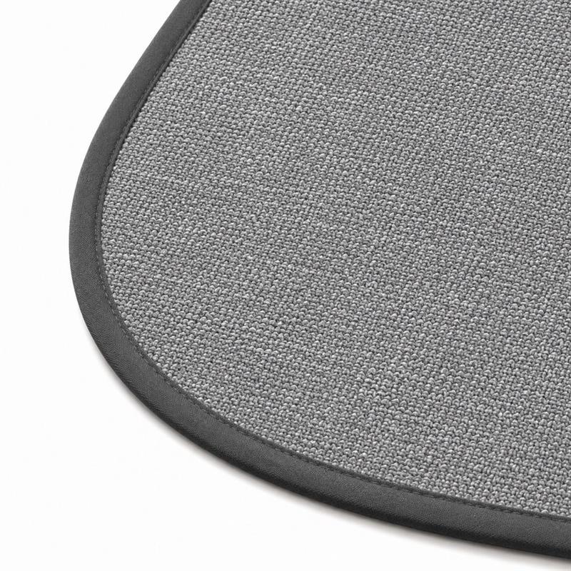 Tappeto antiscivolo ovale grigio 50x80 effetto lino