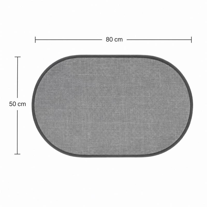 Tappeto antiscivolo ovale grigio 50x80 effetto lino