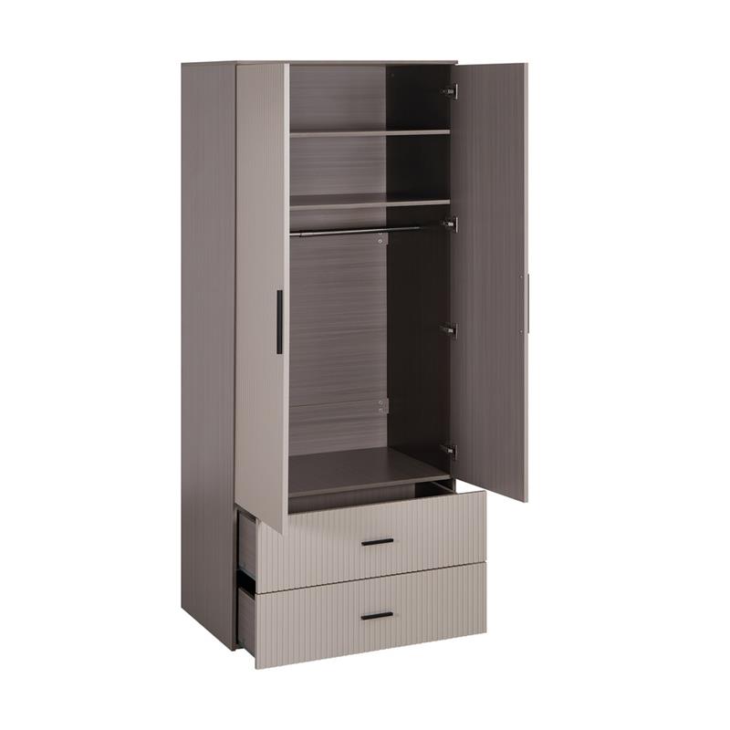 TRAMA ARMADIO CANNETTATO 2 CASSETTI TORTORA