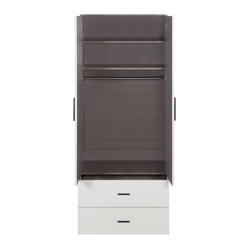 TRAMA ARMADIO CANNETTATO 2 CASSETTI AVORIO