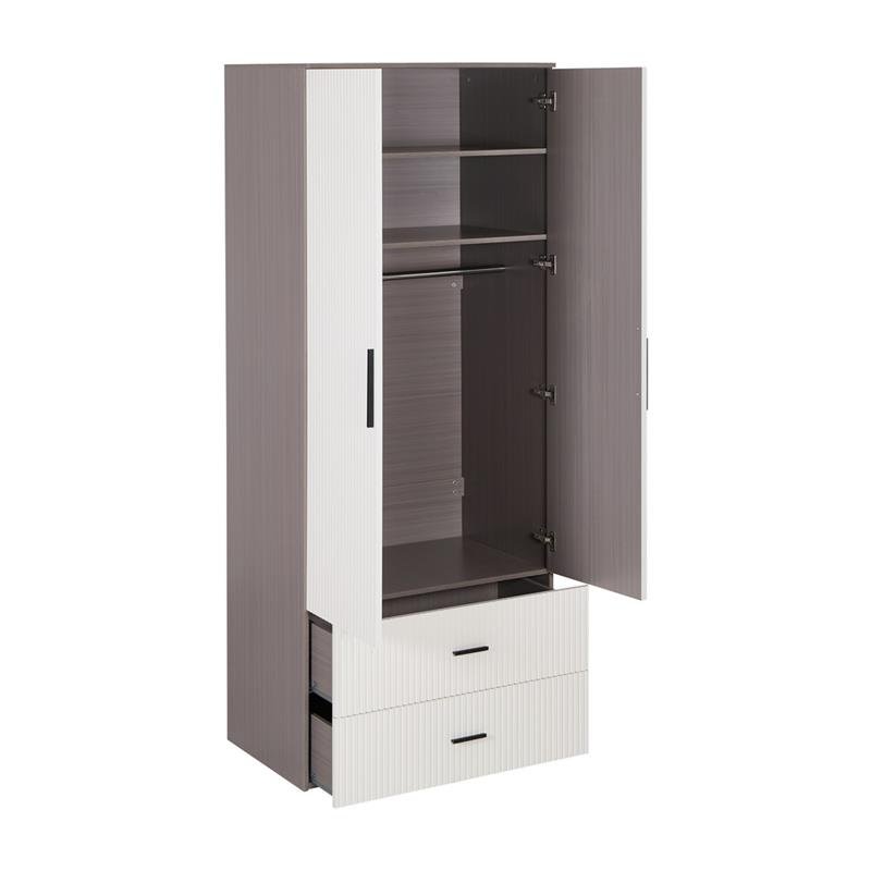 TRAMA ARMADIO CANNETTATO 2 CASSETTI AVORIO