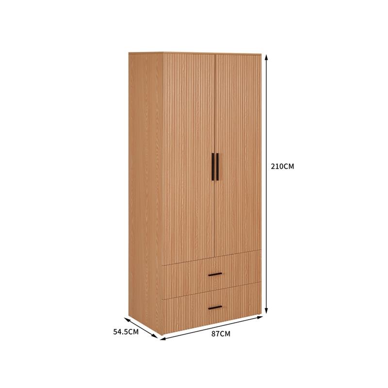 TRAMA ARMADIO CANNETTATO 2 CASSETTI ROVERE