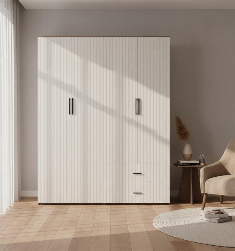 TRAMA ARMADIO CANNETTATO 7 RIPIANI AVORIO